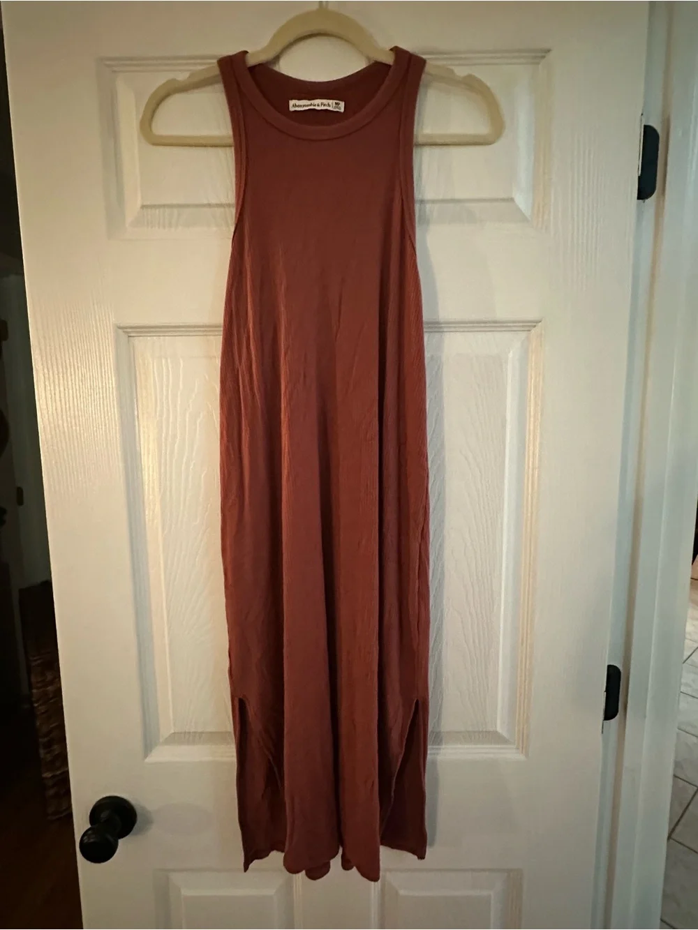 Sleeveless Rust Maxi Dress - abercrombie